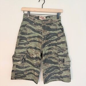 VTG GS-115 Low Rise Camouflage Cargo Shorts Y2K Streetwear Long Kids SZ 14